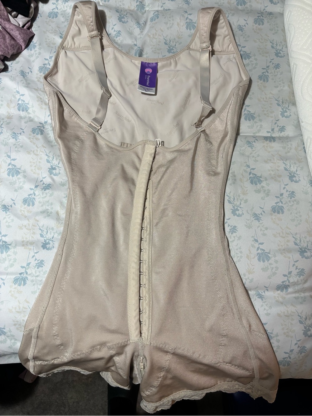Shapewear Bodysuit with Front Hook Closure - Nude